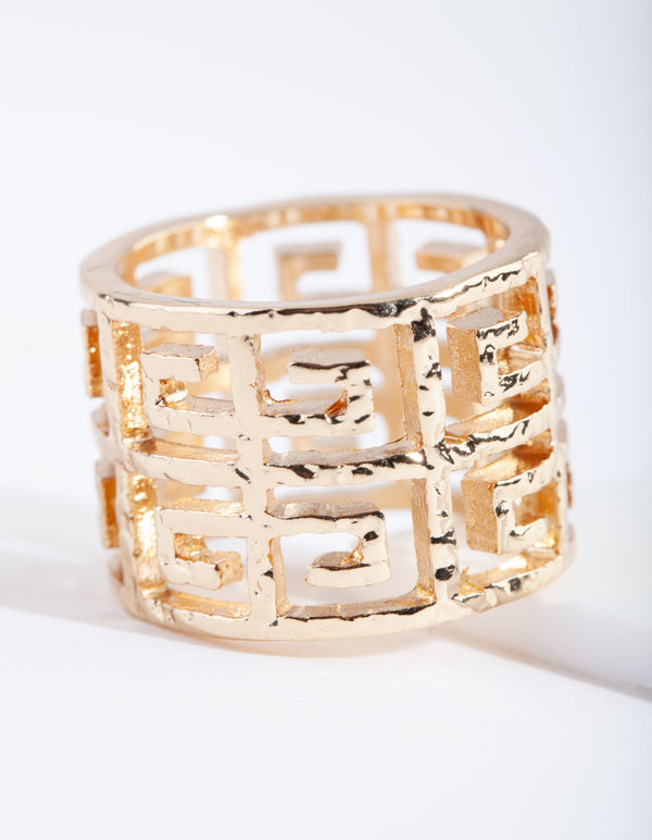 Gold Textured Ancient Ring