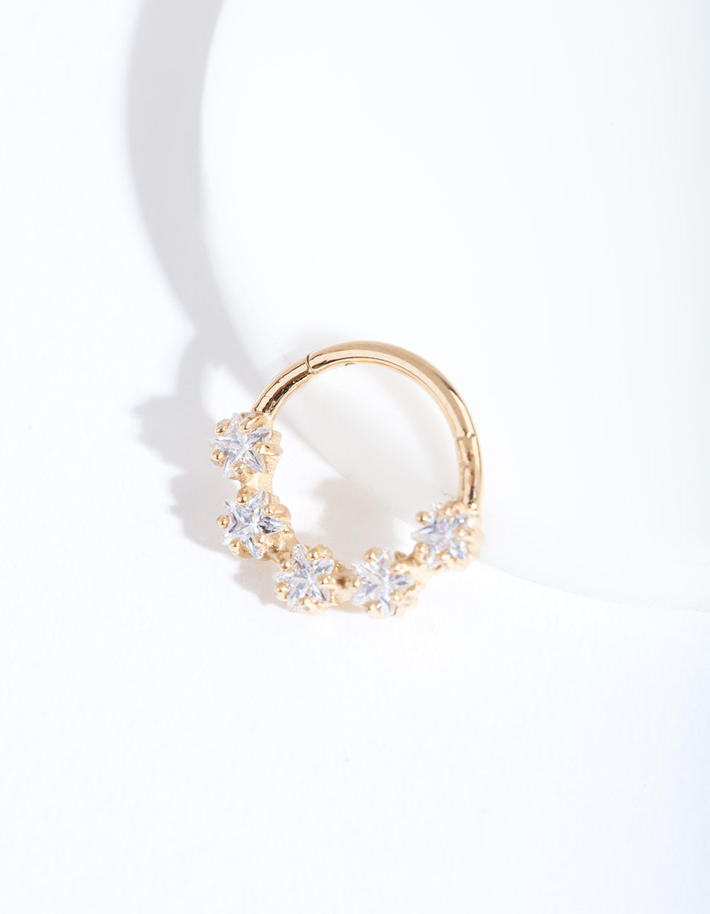Gold Cubic Zirconia Star Clicker Earring