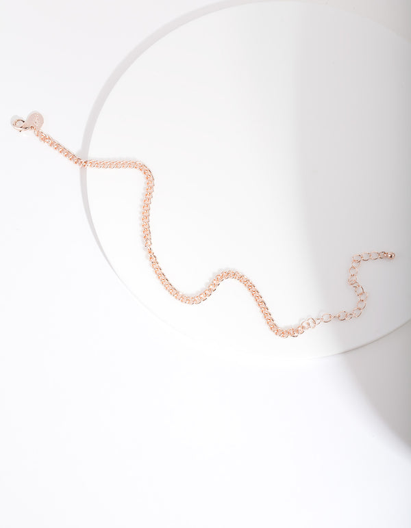 Rose Gold Diacut 5mm Curb Chain Anklet