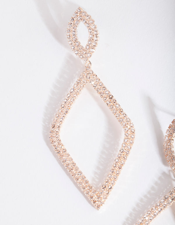 Rose Gold Diamante Earrings