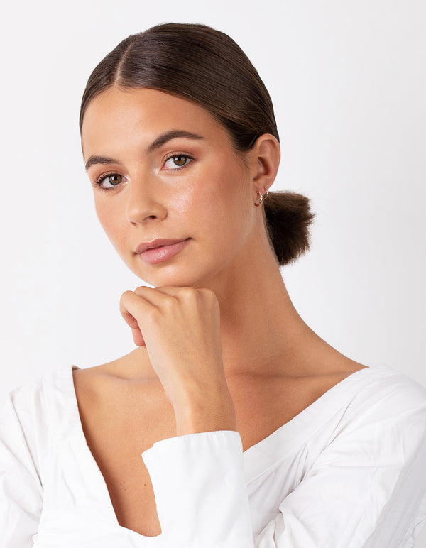 Rose Gold Plated Sterling Silver Textured Earring Pack