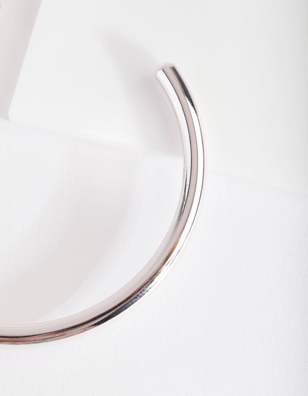Silver Plated Plain Cuff Bracelet