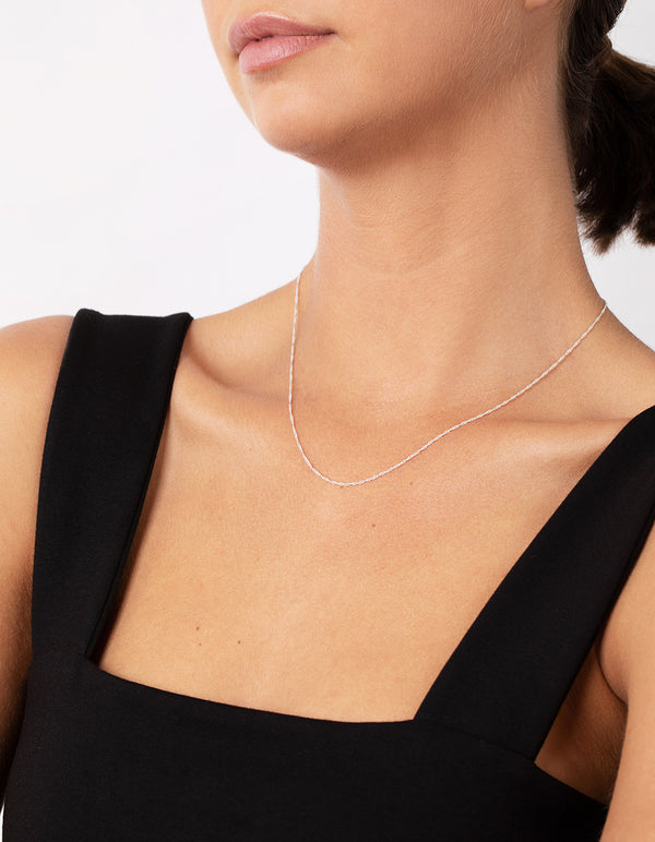 Sterling Silver Singapore Chain 45cm Necklace