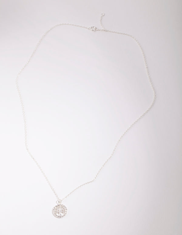 Sterling Silver Cubic Zirconia Tree Of Life Necklace