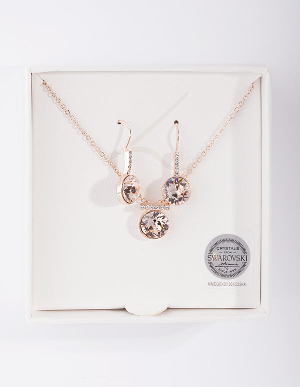 Rose Gold Diamond Simulant Jewellery Set