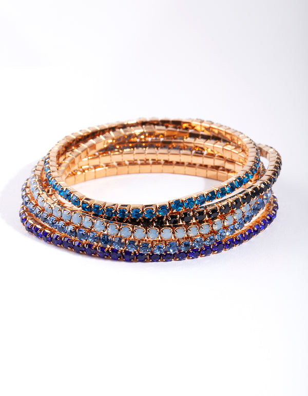 Blue Diamante Bracelet 5-Pack