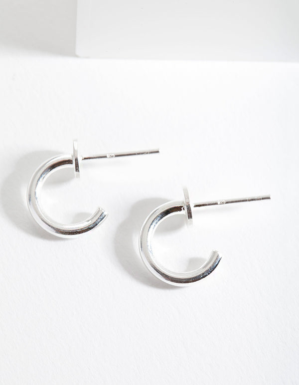 Sterling Silver Open Third Hoop Earrings