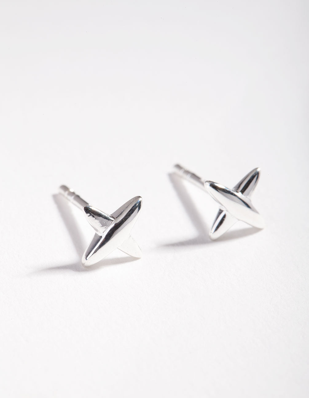 Sterling Silver Cross Stud Earrings