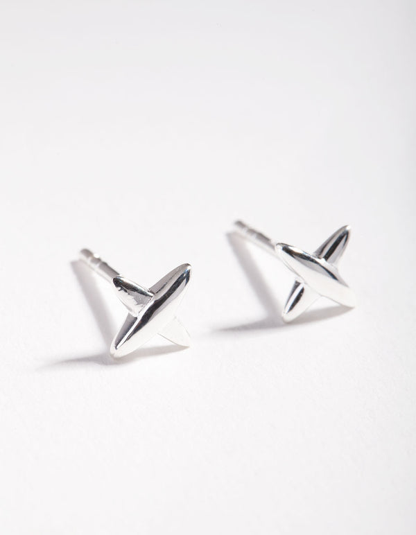 Sterling Silver Cross Stud Earrings