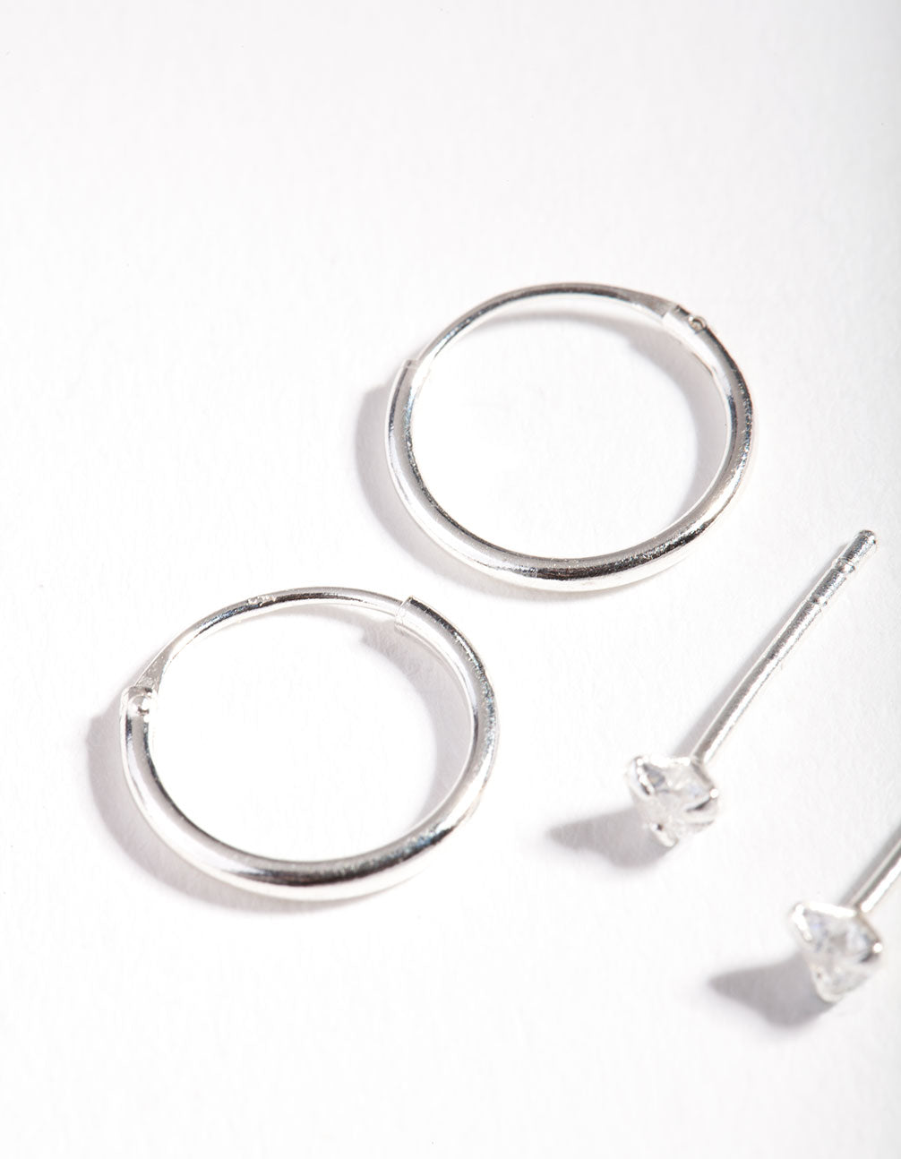 Sterling Silver Cubic Zirconia Heart Earring Pack