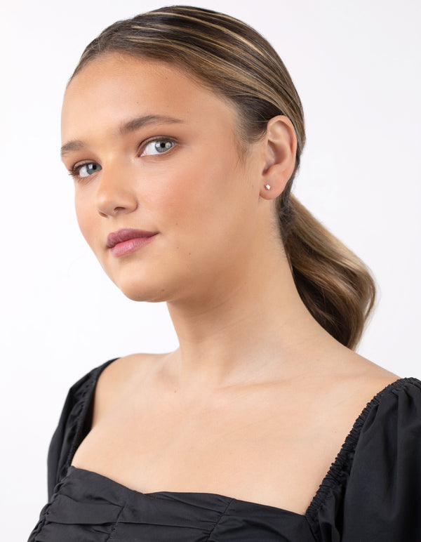 Gold Plated Sterling Silver Cubic Zirconia Stud Hoop Earring Pack