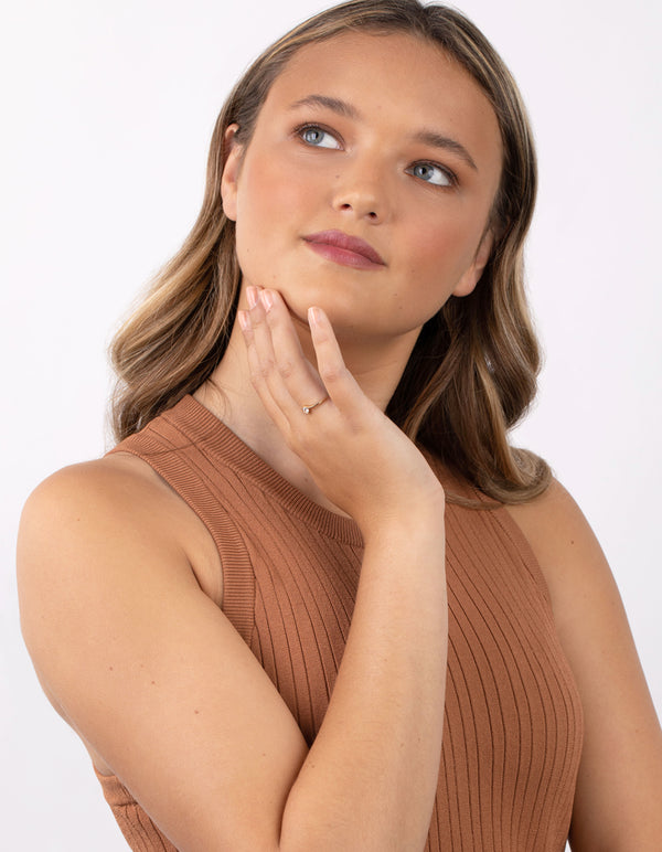 Gold Plated Sterling Silver Cubic Zirconia Twist Ring