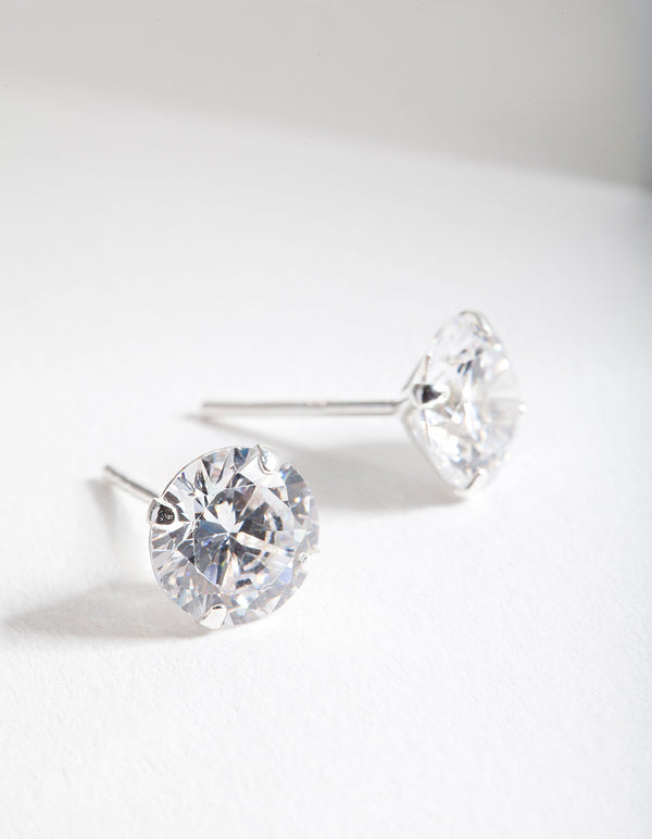 Sterling Silver 2 Carat Cubic Zirconia Earrings