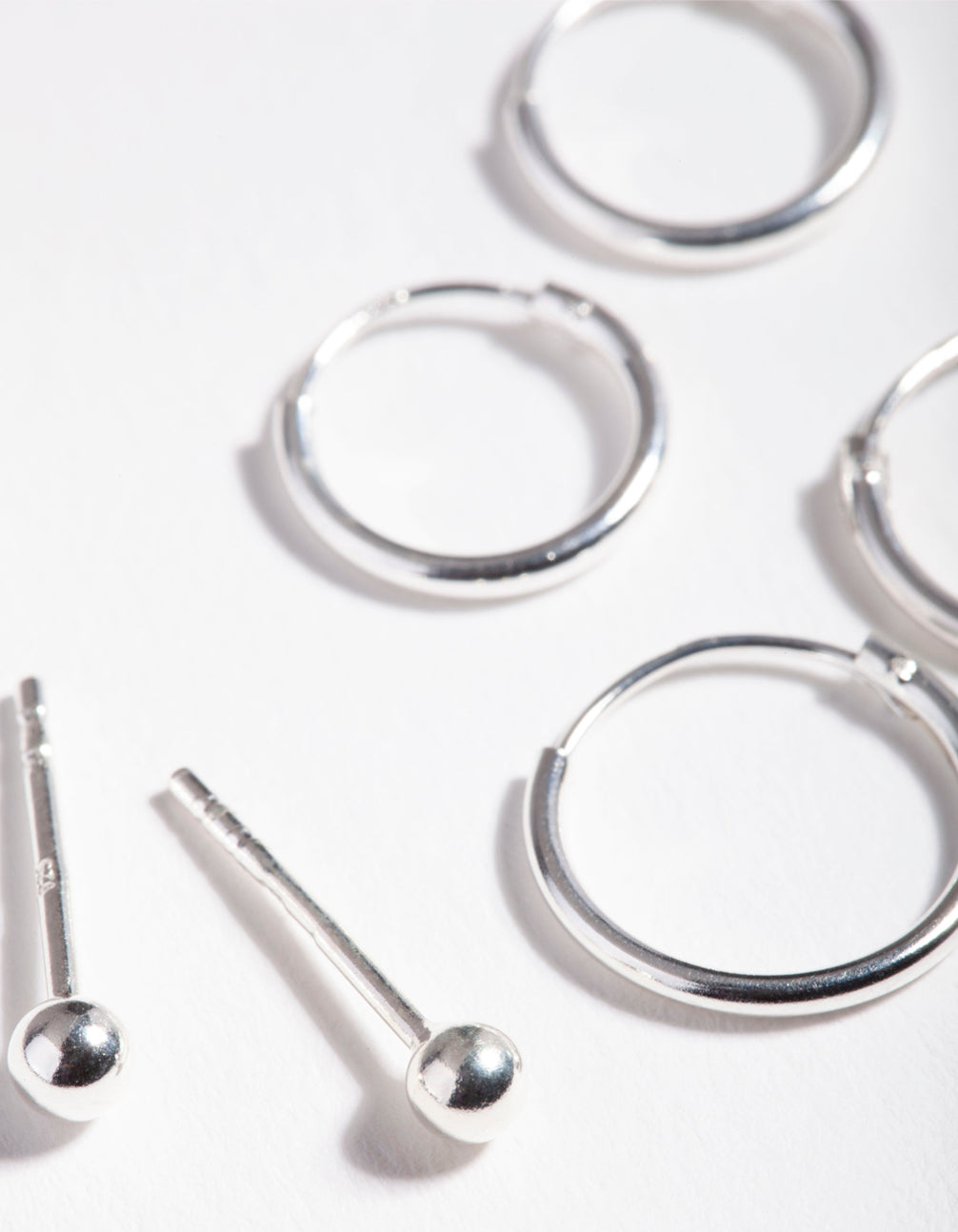 Sterling Silver Ball & Hoop Earring Pack