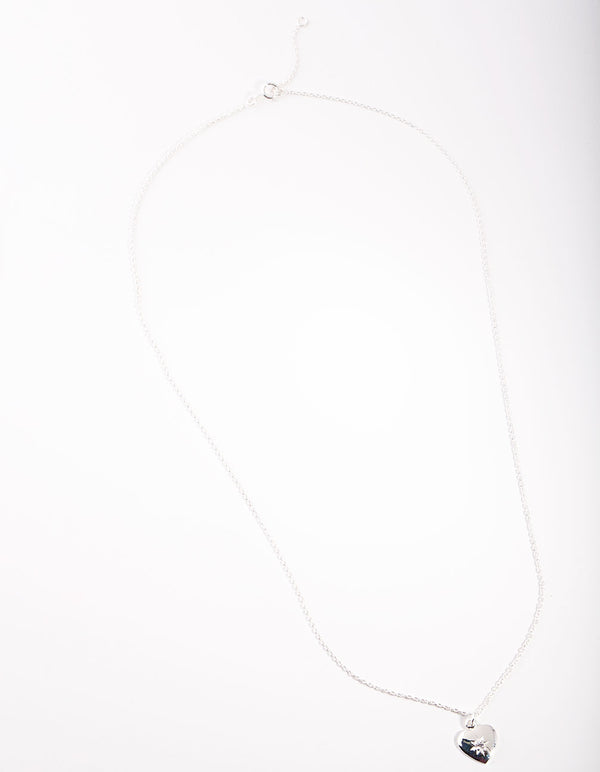 Sterling Silver Starburt Heart Necklace