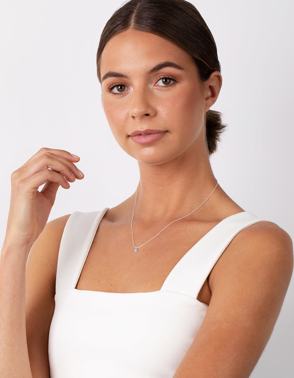 Sterling Silver Evil Eye Disc Necklace