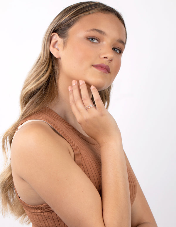 Sterling Silver Plain & Twisted Russian Ring