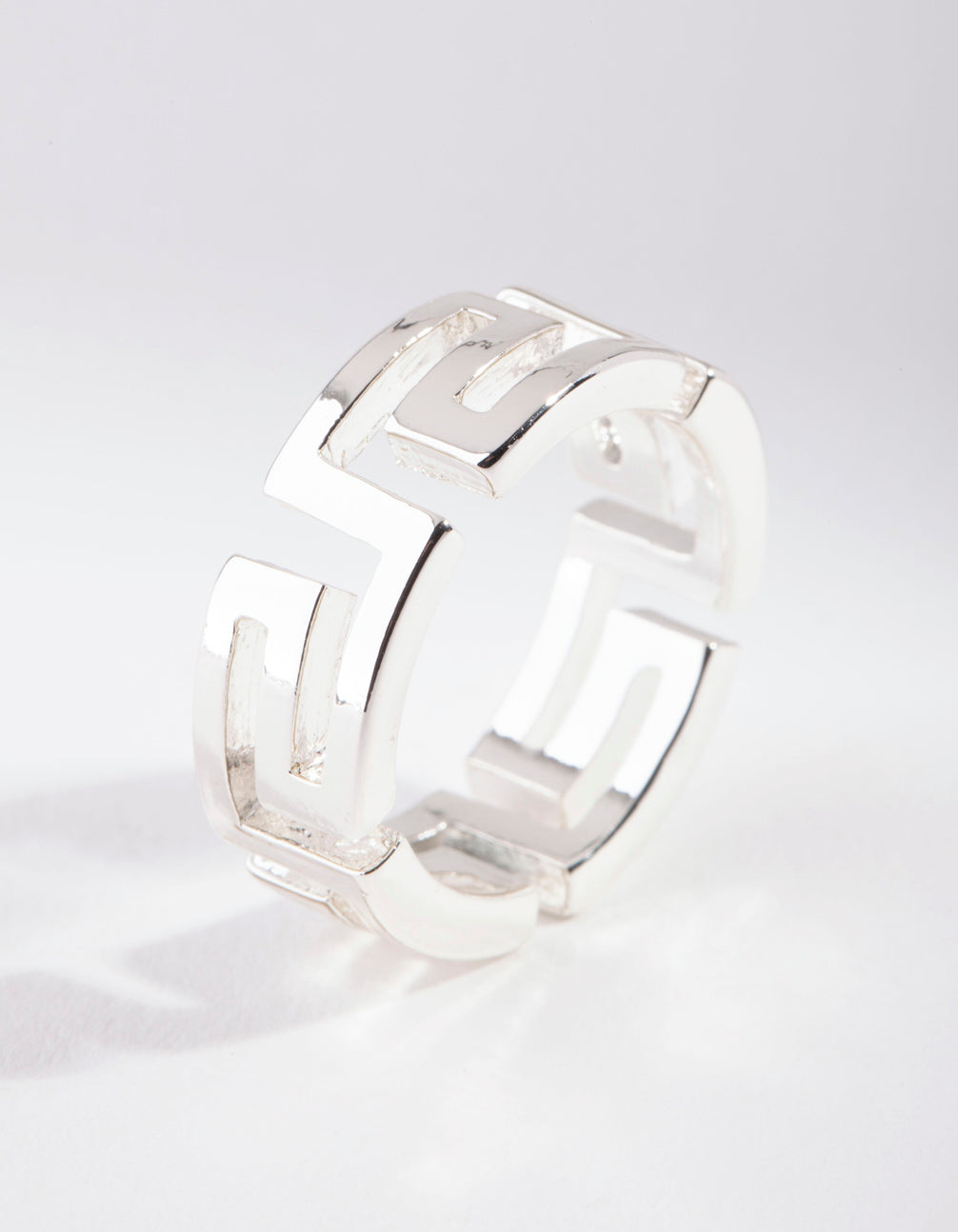 Silver Greek Key Ring