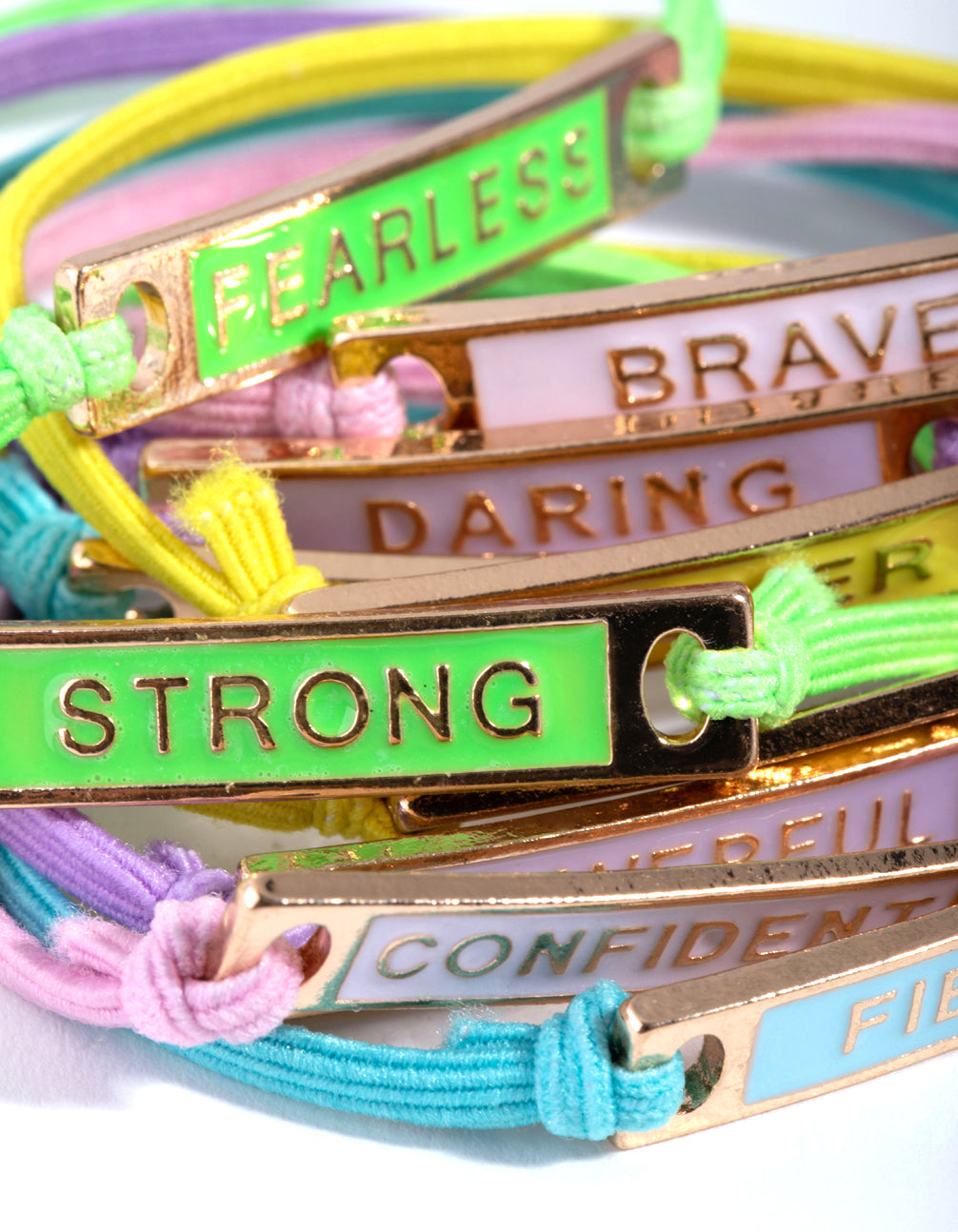 Kids Mixed Metal Enamel Mega Best Friend Stretch Bracelet 10-Pack