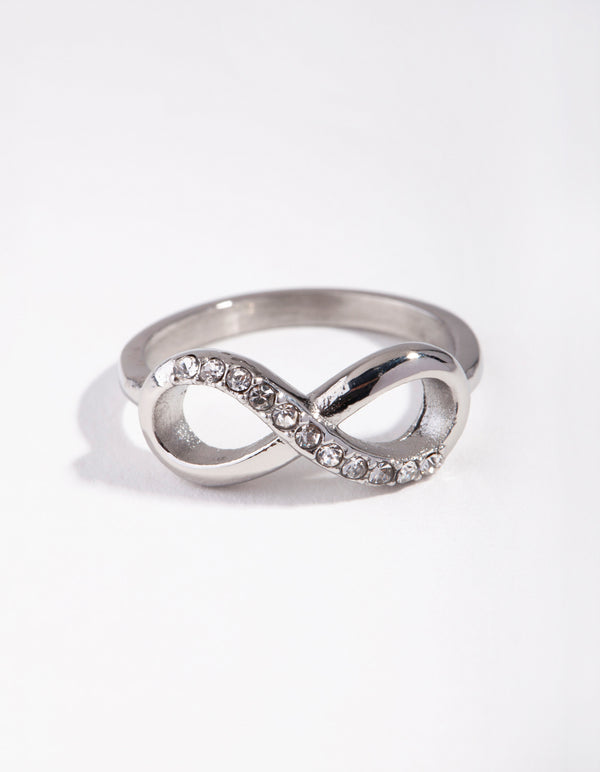 Silver Diamante Infinity Ring