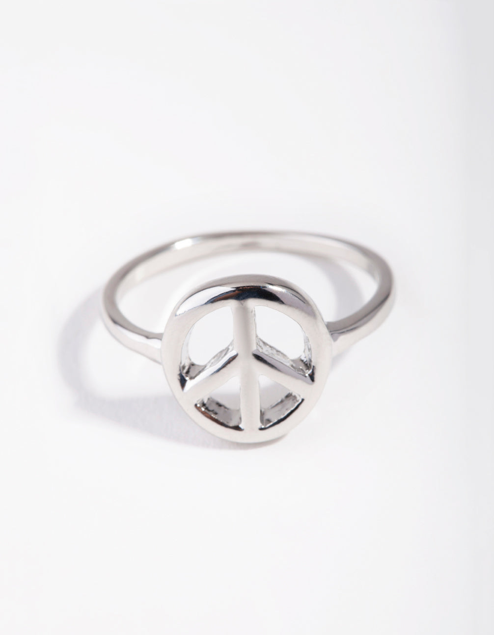 Silver Peace Sign Ring
