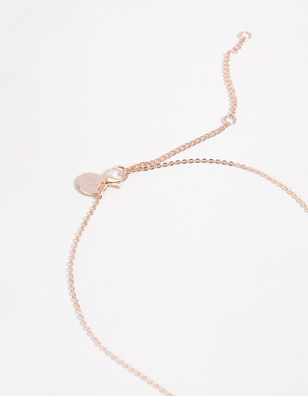 Rose Gold Plated Diamond Cutout Necklace