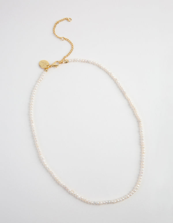 Gold Mini Freshwater Pearl Necklace