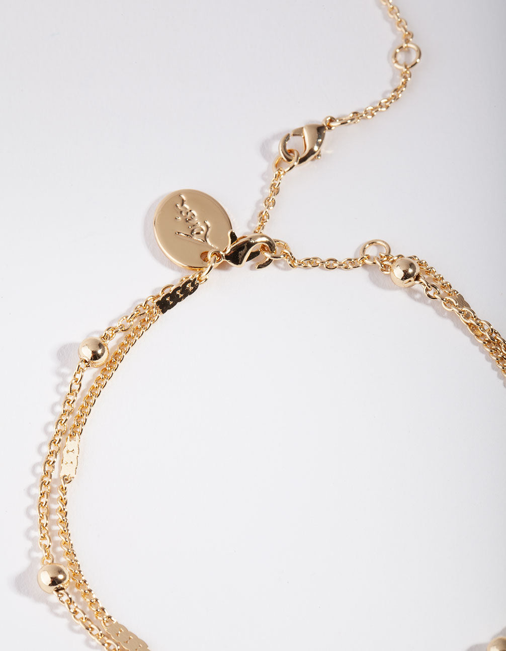 Gold Plated Ball & Pearl Drop Bracelet
