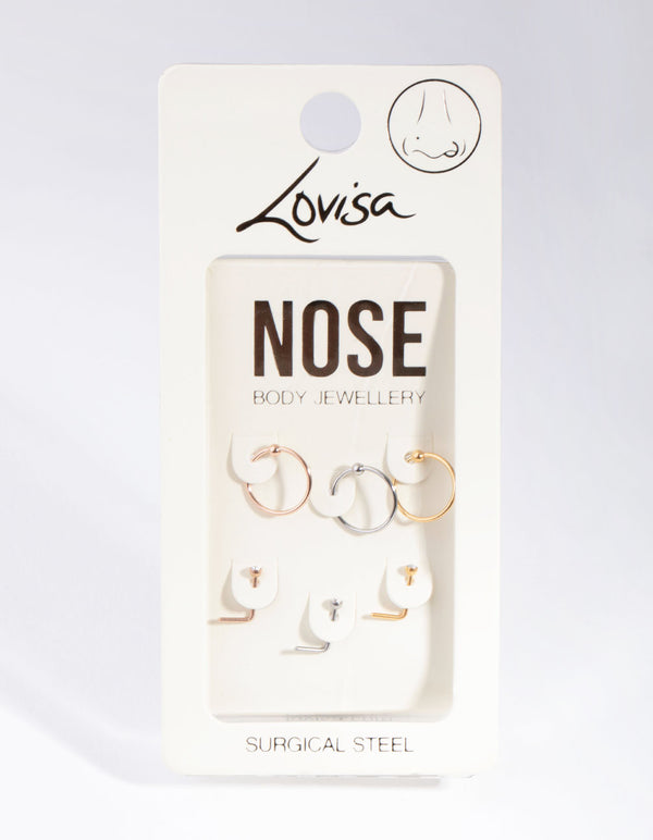 5mm Ball Nose Ring 6-Pack