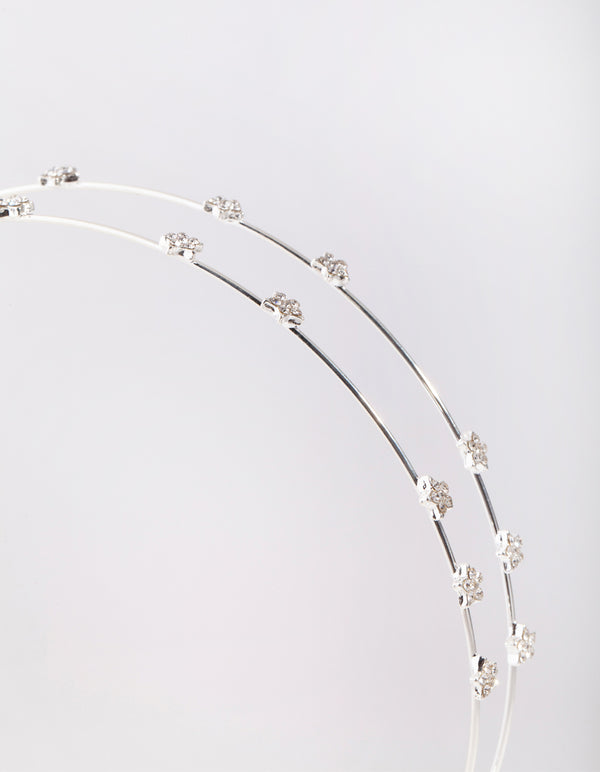 Silver Double Star Headband
