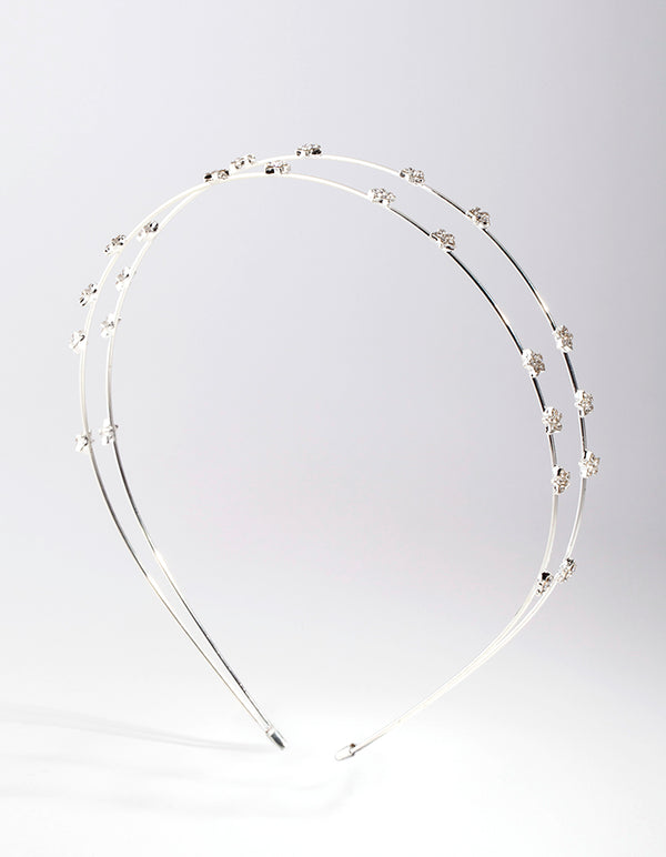 Silver Double Star Headband
