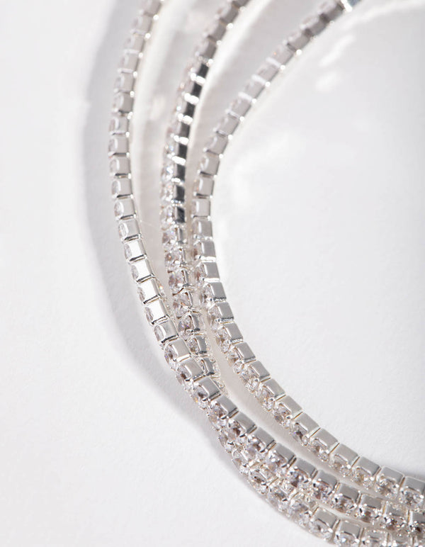 Silver Fine Cupchain Pack Stretch Bracelets