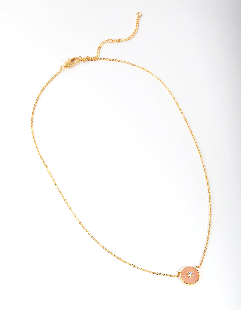 Gold Plated Semi-Precious Diamante Circle Necklace