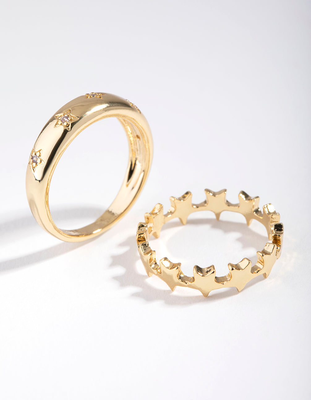 Gold & Silver Plated Oval Semi Precious Rings Pack