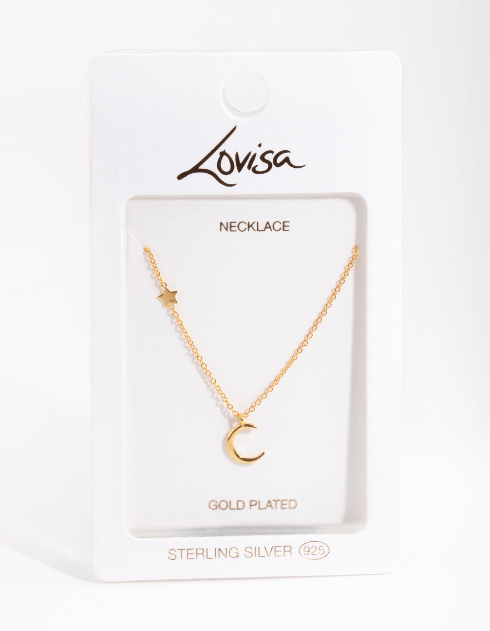 Gold Plated Sterling Silver Asymmetrical Celestial Necklace