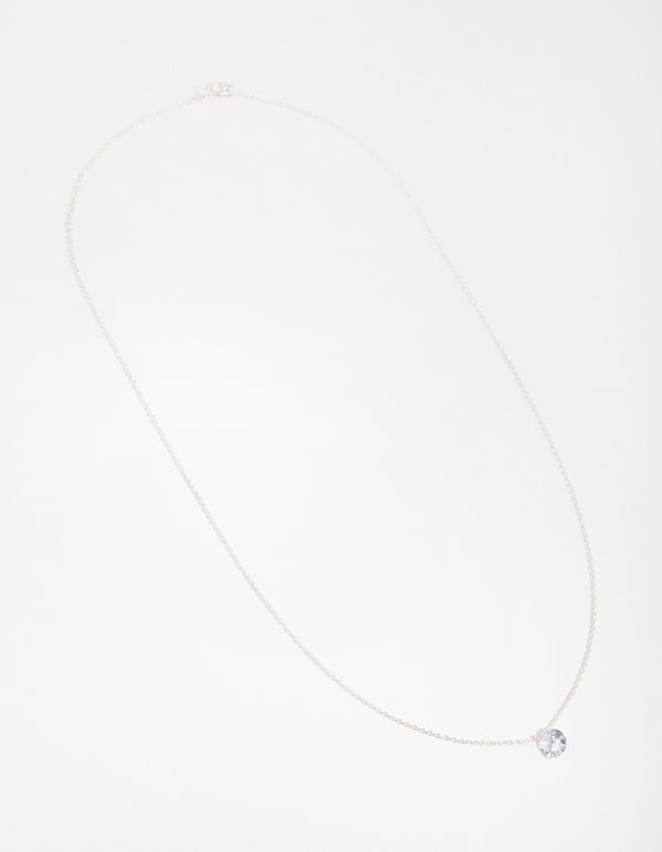 Sterling Silver 1ct Cubic Zirconia Round Necklace