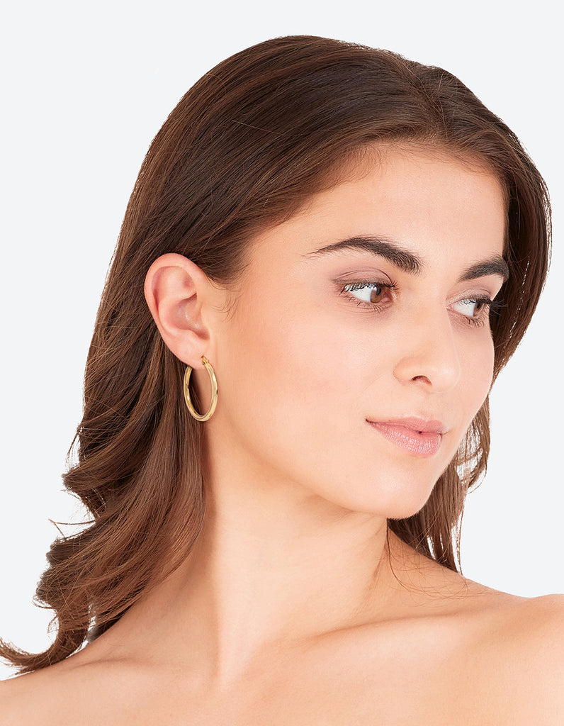 Gold Plated Large Hoop Earrings - Lovisa