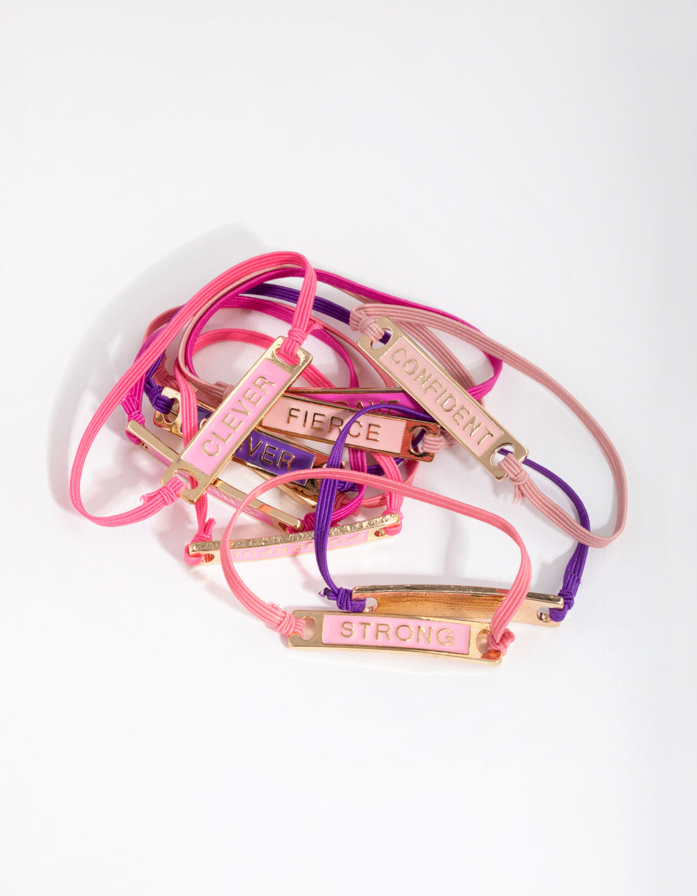 Kids Gold Enamel Mega Best Friend Stretch Bracelet 10-Pack