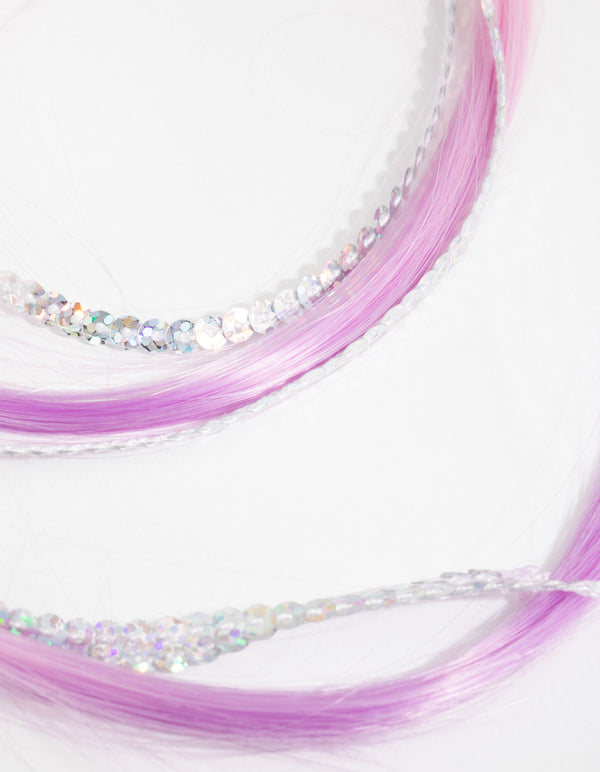 Kids Acrylic Faux Hair Sea Shell Sequin Clip