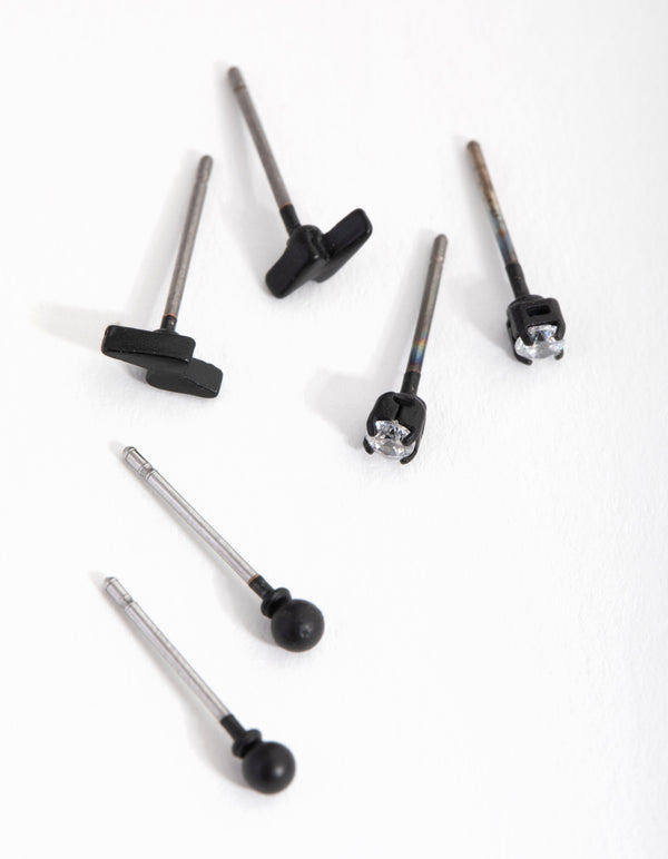 Matte Bolt & Diamante Earrings