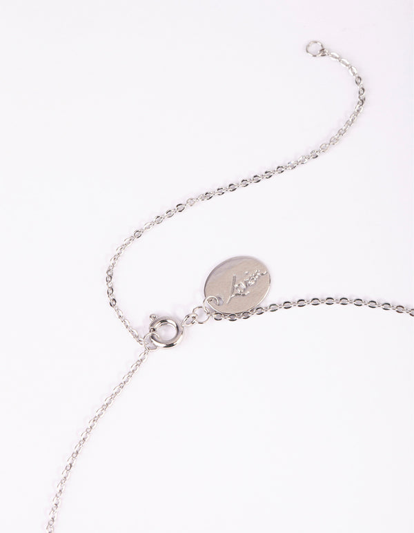 Silver Cubic Zirconia Cushion Cut Surrounded Necklace