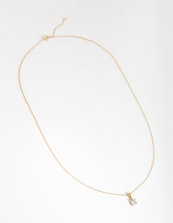 Gold Cubic Zirconia 0.5ct Bale Necklace