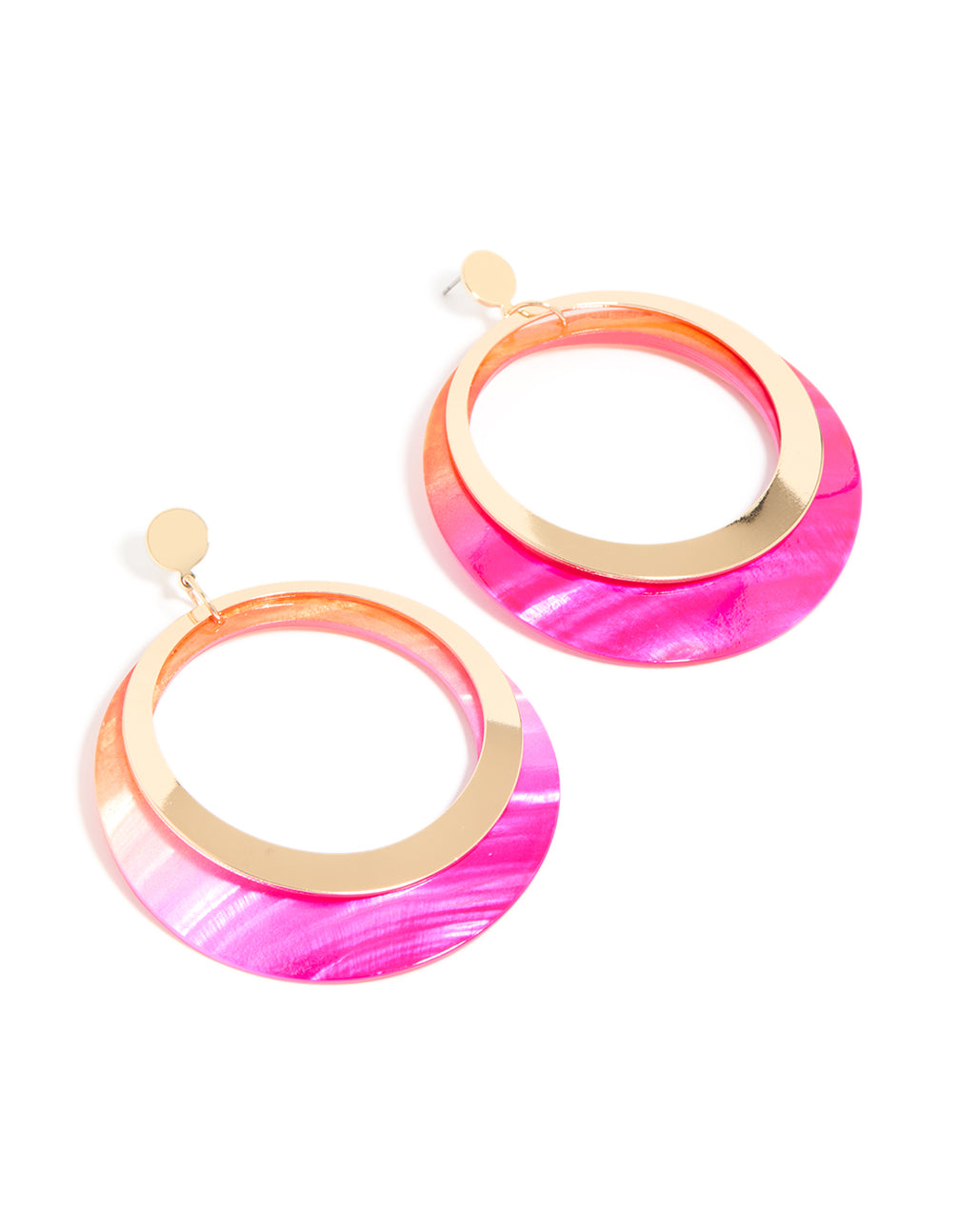 Gold Two Toned Drop Earrings