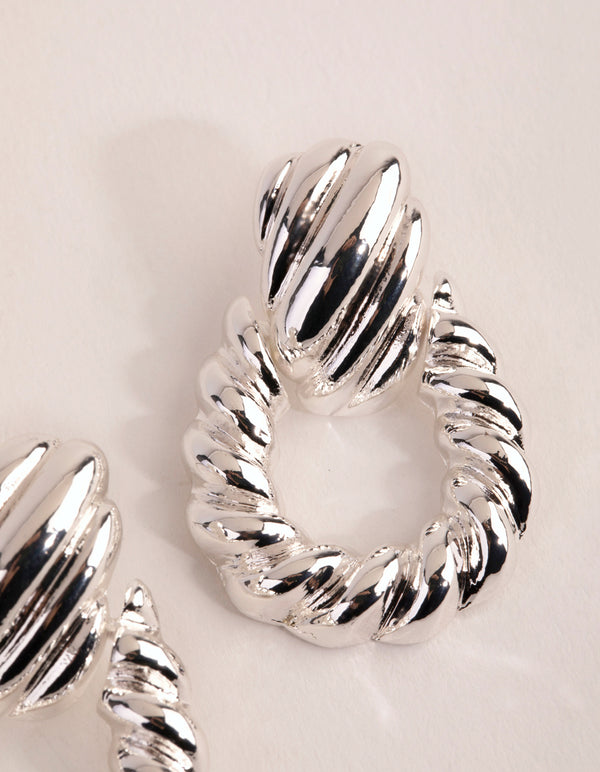 Silver Plated Twisted Earrings