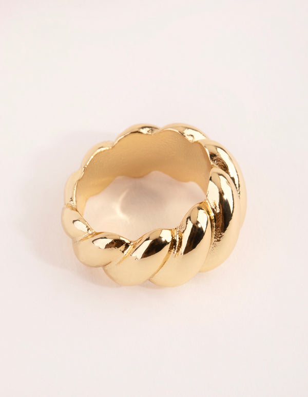 Gold Plated Croissant Ring