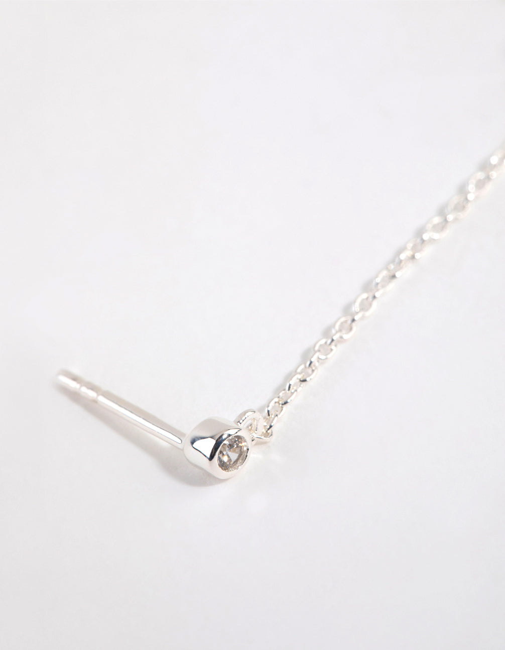 Sterling Silver Cubic Zirconia Double Stud Earring