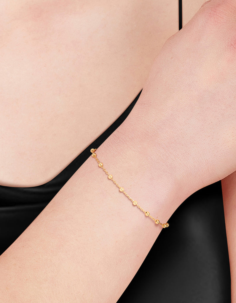 Gold Plated Sterling Silver Ball Chain Bracelet or Anklet - Lovisa