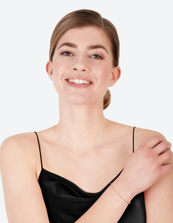 Gold Plated Sterling Silver Ball Chain Bracelet or Anklet