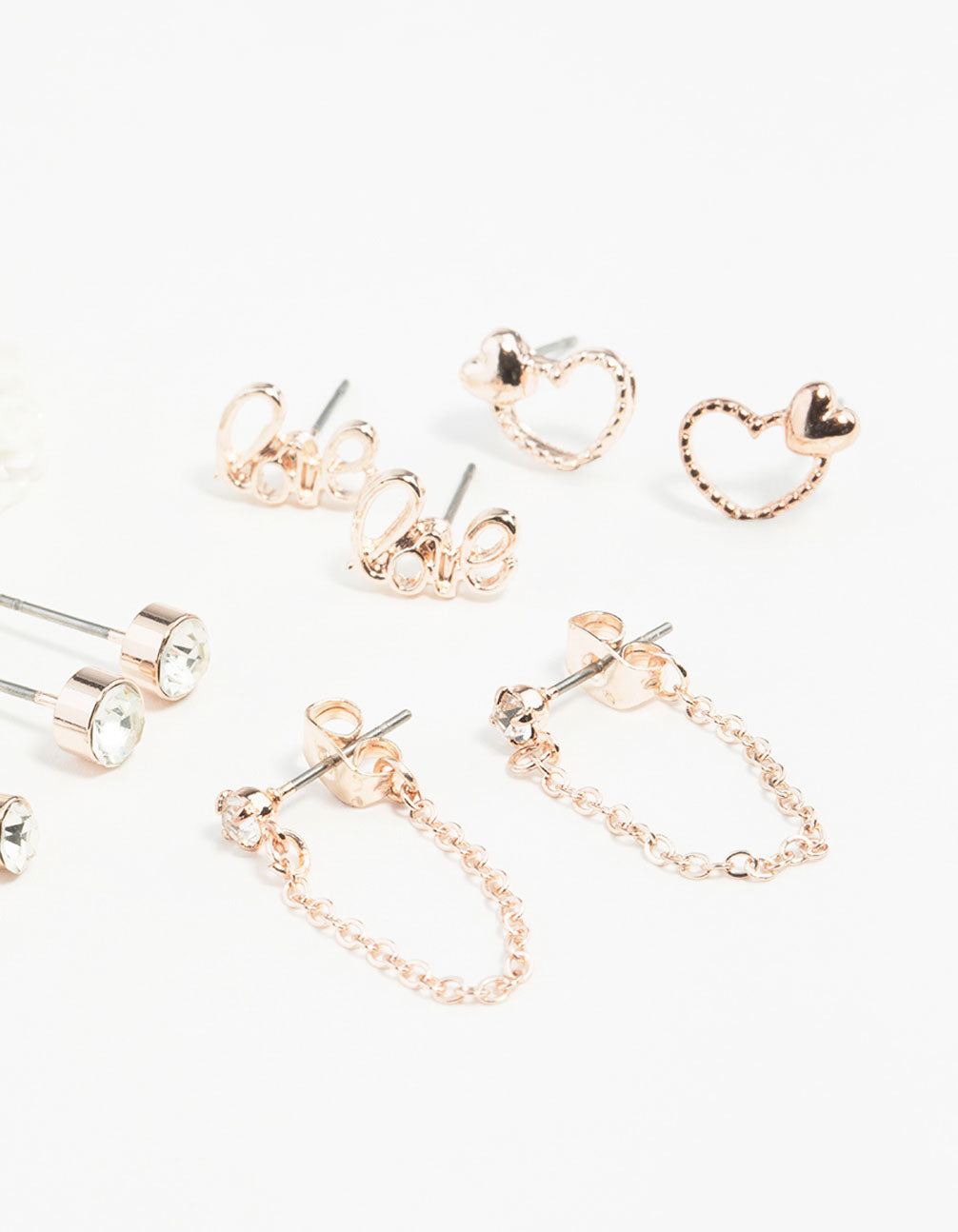 Rose Gold Sweetheart Stud Earring 12-Pack