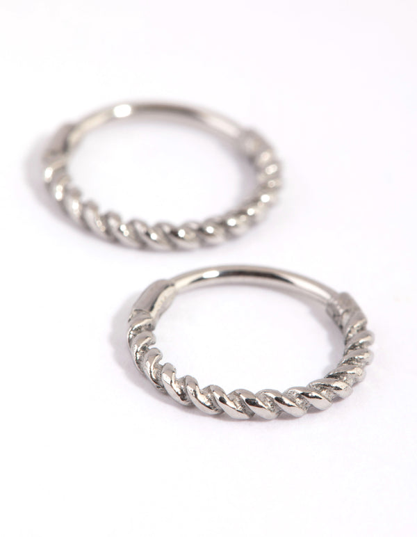 Surgical Steel Twist 8mm Sleeper Earrings